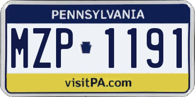 PA license plate MZP1191