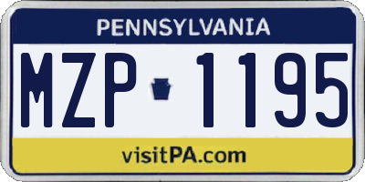 PA license plate MZP1195