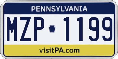 PA license plate MZP1199