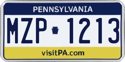 PA license plate MZP1213