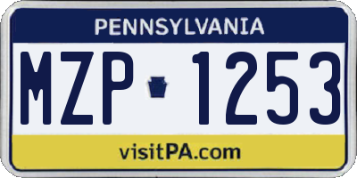PA license plate MZP1253