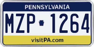 PA license plate MZP1264
