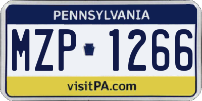 PA license plate MZP1266