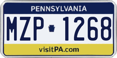 PA license plate MZP1268