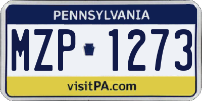 PA license plate MZP1273