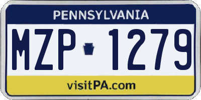 PA license plate MZP1279