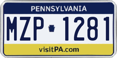 PA license plate MZP1281