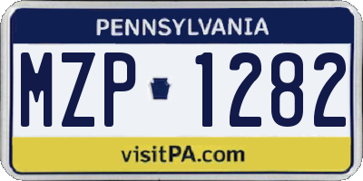 PA license plate MZP1282