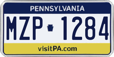 PA license plate MZP1284