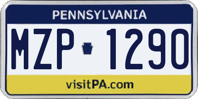 PA license plate MZP1290