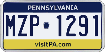 PA license plate MZP1291