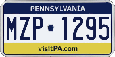 PA license plate MZP1295