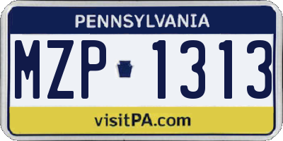 PA license plate MZP1313