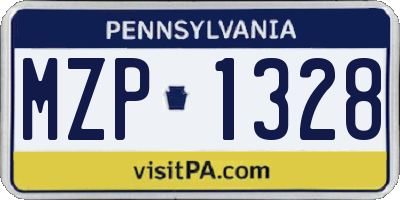 PA license plate MZP1328