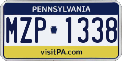 PA license plate MZP1338