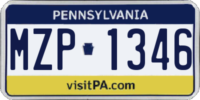 PA license plate MZP1346