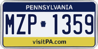 PA license plate MZP1359