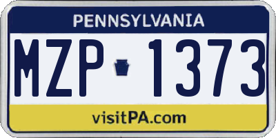PA license plate MZP1373