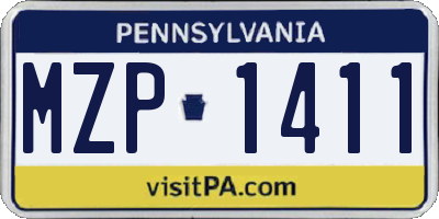 PA license plate MZP1411