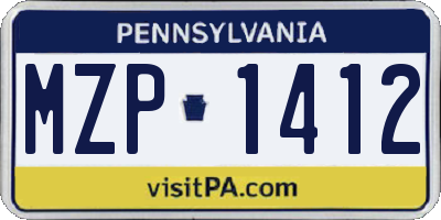 PA license plate MZP1412