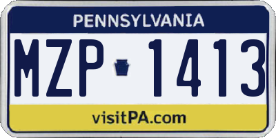 PA license plate MZP1413