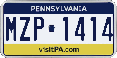 PA license plate MZP1414