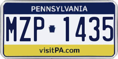 PA license plate MZP1435