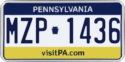 PA license plate MZP1436