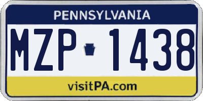 PA license plate MZP1438