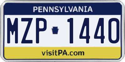 PA license plate MZP1440