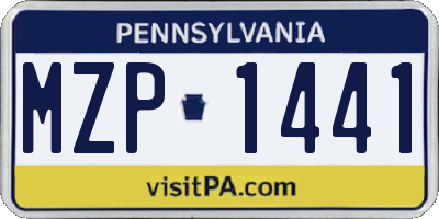 PA license plate MZP1441