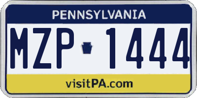 PA license plate MZP1444