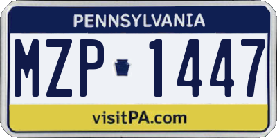 PA license plate MZP1447