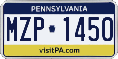 PA license plate MZP1450