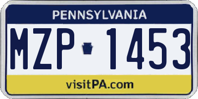 PA license plate MZP1453