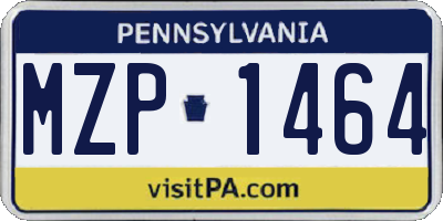 PA license plate MZP1464