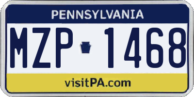 PA license plate MZP1468
