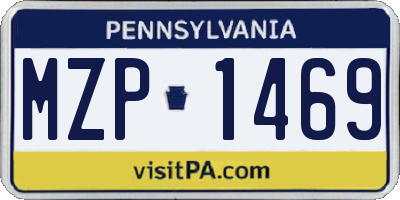 PA license plate MZP1469
