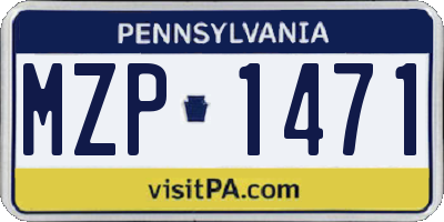 PA license plate MZP1471