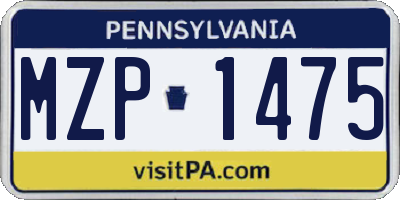 PA license plate MZP1475