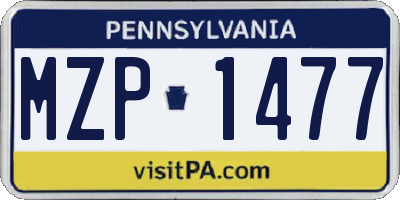PA license plate MZP1477