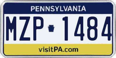PA license plate MZP1484