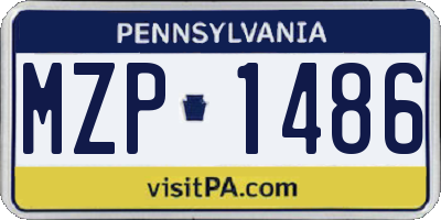 PA license plate MZP1486