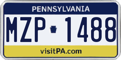 PA license plate MZP1488