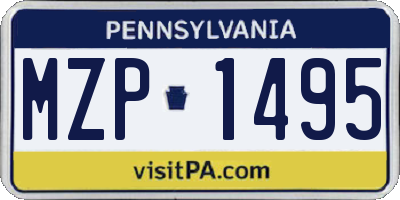 PA license plate MZP1495