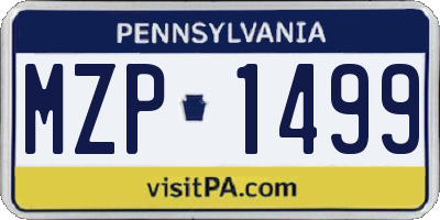 PA license plate MZP1499