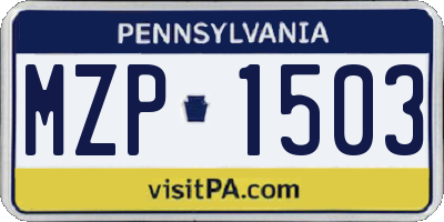 PA license plate MZP1503