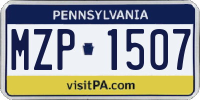 PA license plate MZP1507