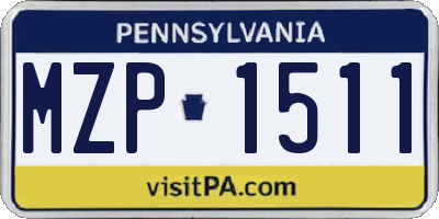 PA license plate MZP1511