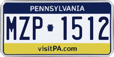 PA license plate MZP1512